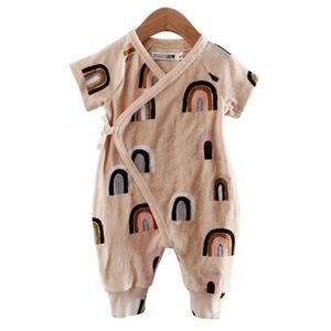 SpearmintLove Terrycloth Kimono Rainbow Romper